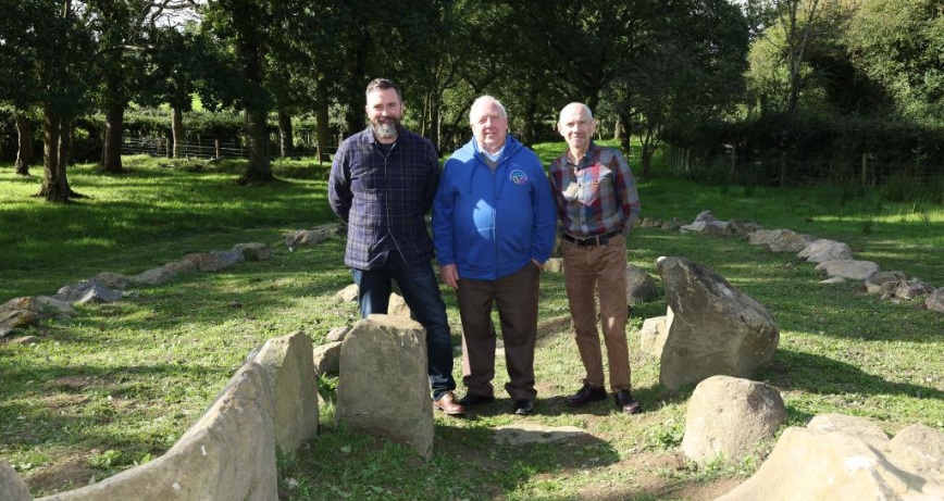 L-R: William Blair, Director of Collections at National Museums NI; Joe Garvey, Chairman of the Richmount Rural Community Association, Portadown; and Dr Greer Ramsey, Curator of Archaeology at National Museums NI.